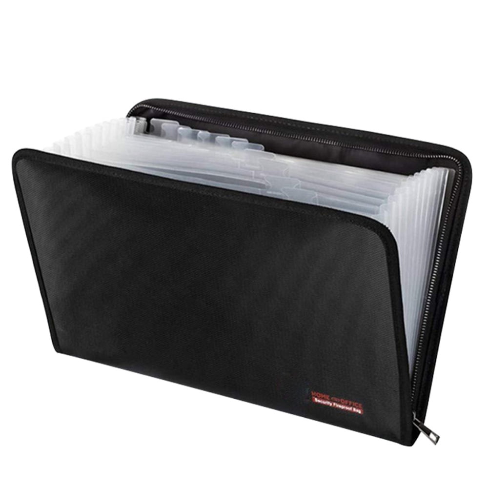 Fireproof Waterproof File Folder Money Document Bag with 12 Pockets