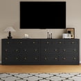 thumbnail image 5 of Heynemo Dresser for Bedroom with 7 Drawers, Wood Drawer Organizer for Bedroom, Living Room, Hallway, Black, 5 of 9
