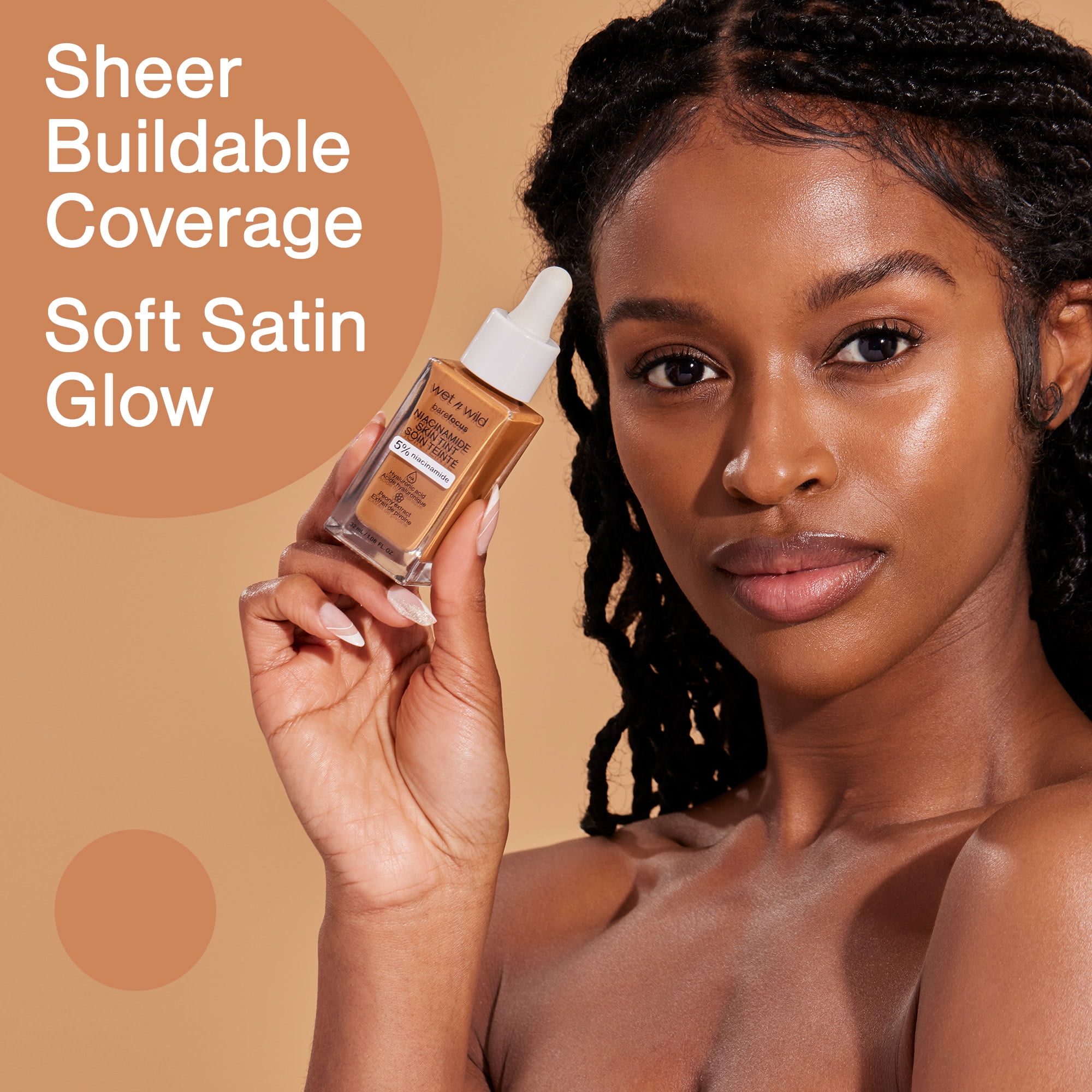 Wet n Wild Bare Focus Skin Tint, 5% Niacinamide Enriched - Amber Beige