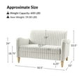 thumbnail image 5 of Tina's Home 50" Soft Farmhouse Loveseat Sofa with Slope Arms and Solid Wood Bobbin Legs for Modern Living Room, Stripe, 5 of 8