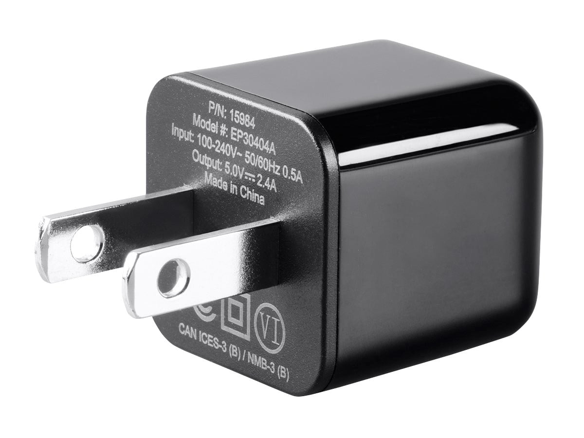 Monoprice Select USB Mini Wall Charger, 1-Port, 2.4A Output for iPhone, Android, and Galaxy Devices