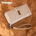 thumbnail image 3 of Wrangler Wristlet Wallet Women RFID Blocking Wallet, Card Cases & Money Organizers Large Capacity Bifold Clutch Wallets Ladies Female Card Cash Phone Wallets with ID Window, Tan, 3 of 7