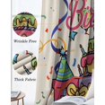 thumbnail image 3 of Happy Birthday Kitchen Curtains Ribbon Cake Balloon Cartoon Cafe Short Curtains for Bathroom Blackout Window Curtain Grommet Small Window Treatment Tier Drapes for Bedroom Living Room 42"x45"x2, 3 of 9