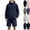02# Navy, variant on Mens Tracksuit Casual 2 Piece Waterproof Rain Jacket and Cargo Shorts Set Athletic Jogging Sports Outfits,Dark Gray,L