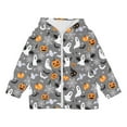 thumbnail image 5 of Odeerbi Kids Boys Girls Fall Winter Zip Up Hoodies Halloween Sweatshirt Jacket Kids Fashion Cute Print Long Sleeve Hooded Sweatshirt Coat with Pocket Kids Clothes Gray, 5 of 6