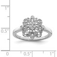 thumbnail image 4 of Sterling Silver Rhodium Diam. Fashion Ring (Size 7) Made In India qr4685-7, 4 of 5