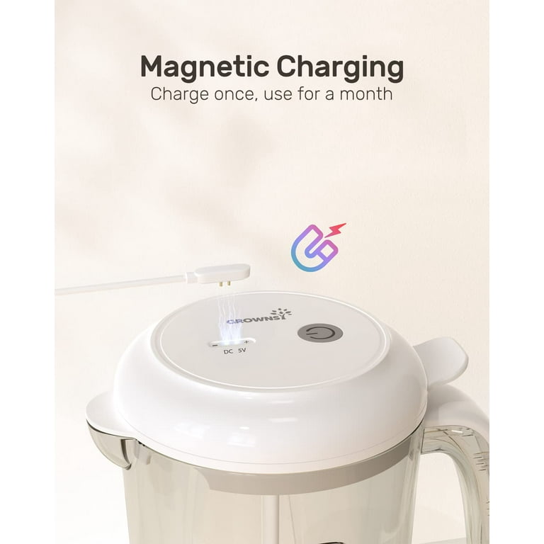 Grownsy Baby Formula Mixer Pitcher 32OZ,Magnetic Charging,Auto Mixing for  Formula Powder, Breastmilk, Without Air Bubbles or Lumping 