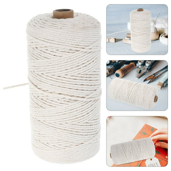 OUNONA 1 Roll Cotton Butchers Twine Cotton Kitchen Twine String 200m Cotton Rope For Cooking Meat Roasting Trussing Poultry Baking Crafting Beige