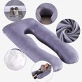 thumbnail image 3 of U-shaped Pregnancy Pillow Cover, U-Shape Full Body Pillow Cover -Removable Jersey Cotton Cover - Pregnancy Pillow Cover for Sleeping - No Pillows(Grey), 3 of 4