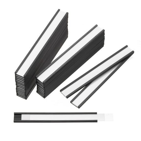 Label Holders 0.5'' x 4'' C Channel Rubber Magnetic for Metal Shelves Organize 30 Pack