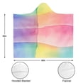 thumbnail image 3 of Wearable Blanket,Colorful Watercolor Stripe Pattern Hooded Wearable Flannel Blanket for Adults & Teens,Winter Poncho Shawl Wrap Cape Cozy Anti-Pill,50"x60", 3 of 5