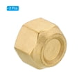 thumbnail image 3 of Uxcell 7/8-14UNF Female Thread 5/8" Brass Flare Cap SAE Flare Fitting 45 Degree Hex Pipe Fitting 2 Pack, 3 of 5