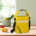 thumbnail image 2 of Tdxkok Wide Opening Insulated Lunch Bag with Reflective Stripe Detachable Strap thermal Food Carrier for Students office Work Yellow, 2 of 6