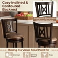 thumbnail image 4 of Auranook Set of 2 Bar Stools, 30" Swivel Bar Chairs with Footrest, Rubber Wood Frame & Hollowed Backrest, 4 of 8