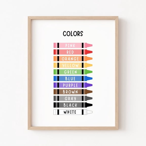 Colors Poster, Educational Posters, Kindergarten Poster, Classroom Posters, Educational Wall Art, Colors Printable, Preschool Decor, Unframed Paper Poster 8x10in