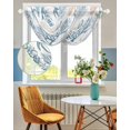 thumbnail image 3 of Waterfall Valances for Windows, Blue Coastal Kitchen Sheer Valance Curtains, Nautical Coral Beach Starfish Rod Pocket Elegant Swag Valances for Living Room Bedroom, 47.2"x38.5", 3 Panel, 3 of 8