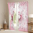 thumbnail image 3 of jejeloiu Country Floral Black Out Curtains,Rustic Botanical Curtains Pack of 2 (42x63 Each),White Pink Bedroom Curtains For Girls,Microfiber Bedroom Decor, 3 of 6