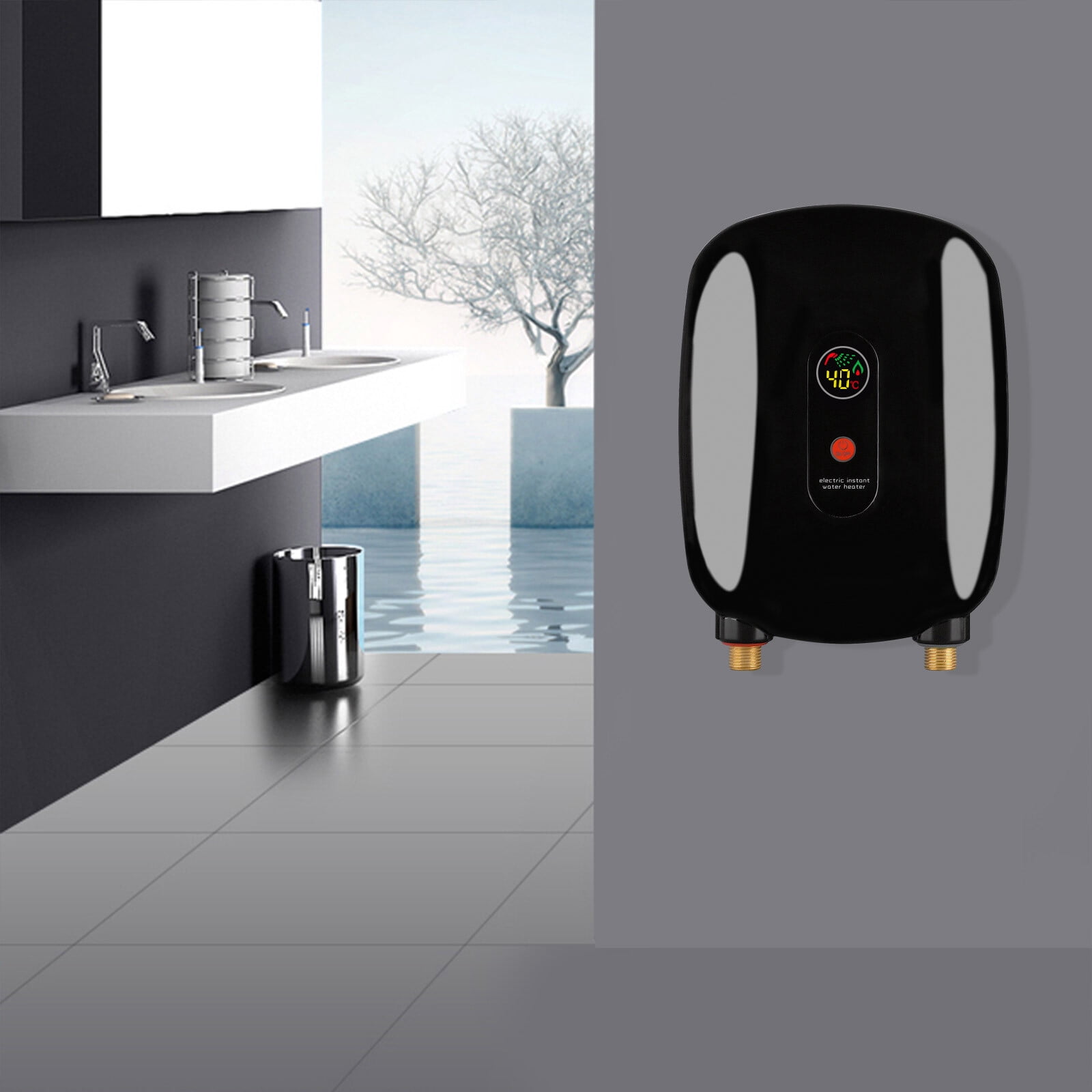 3000W Mini Electric Tankless Instant Hot Water Heater for Sink, Kitchen Washing, 110V Instant Water Heater Under Sink 68-126°F Wall-Mounted Tankless Electric Water Heater with LCD Display