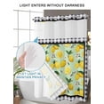 thumbnail image 4 of No Hook Shower Curtain with Snap in Liner,Farmhouses Lemons Flower Leaves Waterproof Bath Curtain Double Layers with See Through Top Window,Black White Plaid Hotel Shower Curtains 36x72in, 4 of 9