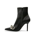 thumbnail image 3 of Steve Madden Elegant Black Satin Stiletto Heel Pointed Toe Rhinestone Bow Bootie (Black Satin, 8), 3 of 9