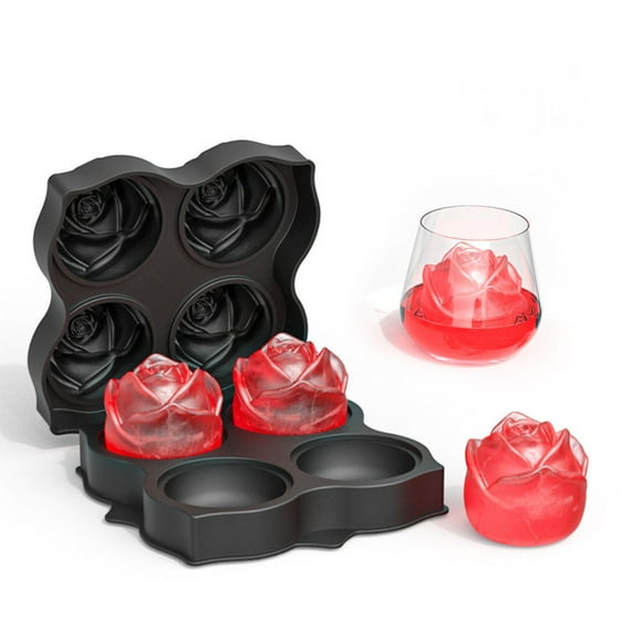 Rose Ice Lattice Silicone Maker Tray Bar Party Garnish Tray with Freezer Bottom Thin Ice Signs Ice Trays for Freezer Silicone Silicone for Ice Dorm Refrigerator without Freezer