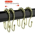 thumbnail image 3 of HVSEBOTO 12 Pack Plated Gold Shower Curtain Ring Hooks, Easy Glide Metal Rollerball Double Shower Hook, 3 of 5