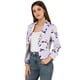 thumbnail image 1 of INSPIRE CHIC Chaqueta abierta de la chaqueta del traje de la cosecha del trabajo de la oficina del frente de las mujeres Morado-Floral L, 1 of 6
