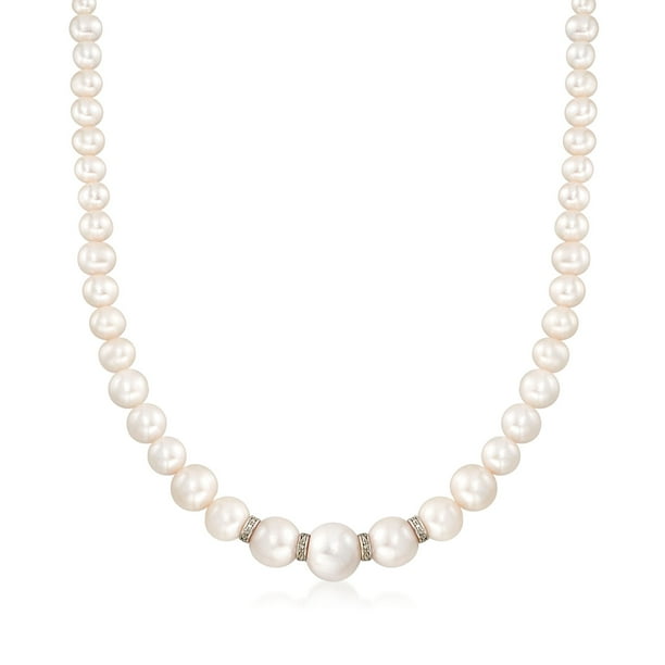 RossSimons RossSimons 511.5mm Graduated Cultured Pearl Necklace With .24 ct. t.w. Diamonds