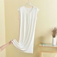 thumbnail image 2 of Asxite Plus Size Womens Pajamas Solid Sleeveless Round Neck Loose Breathable Casual Loungewear Nightgown, 2 of 7
