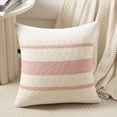 thumbnail image 2 of Fancy Homi Set of 2 Boho Pink Decorative Throw Pillow Cover 16x16 inch for Couch Bed Sofa, Aesthetic Modern Organic Farmhouse Home Decor, Soft Cotton Cute Accent Macrame Woven Cushion Case, 2 of 6