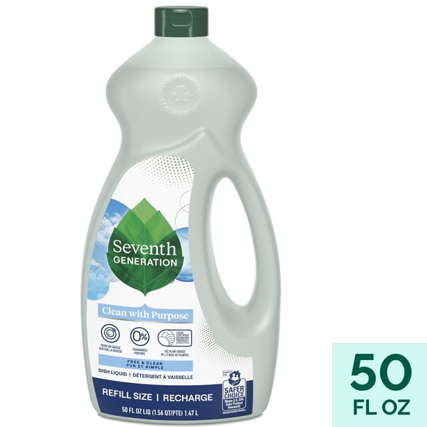 Seventh Generation Dish Liquid Soap Refill Free & Clear, 50 oz