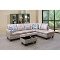 thumbnail image 3 of Mardelle 97" Wide Faux Leather 3 Pieces Right Facing Sofa Set With Ottoman, 3 of 5