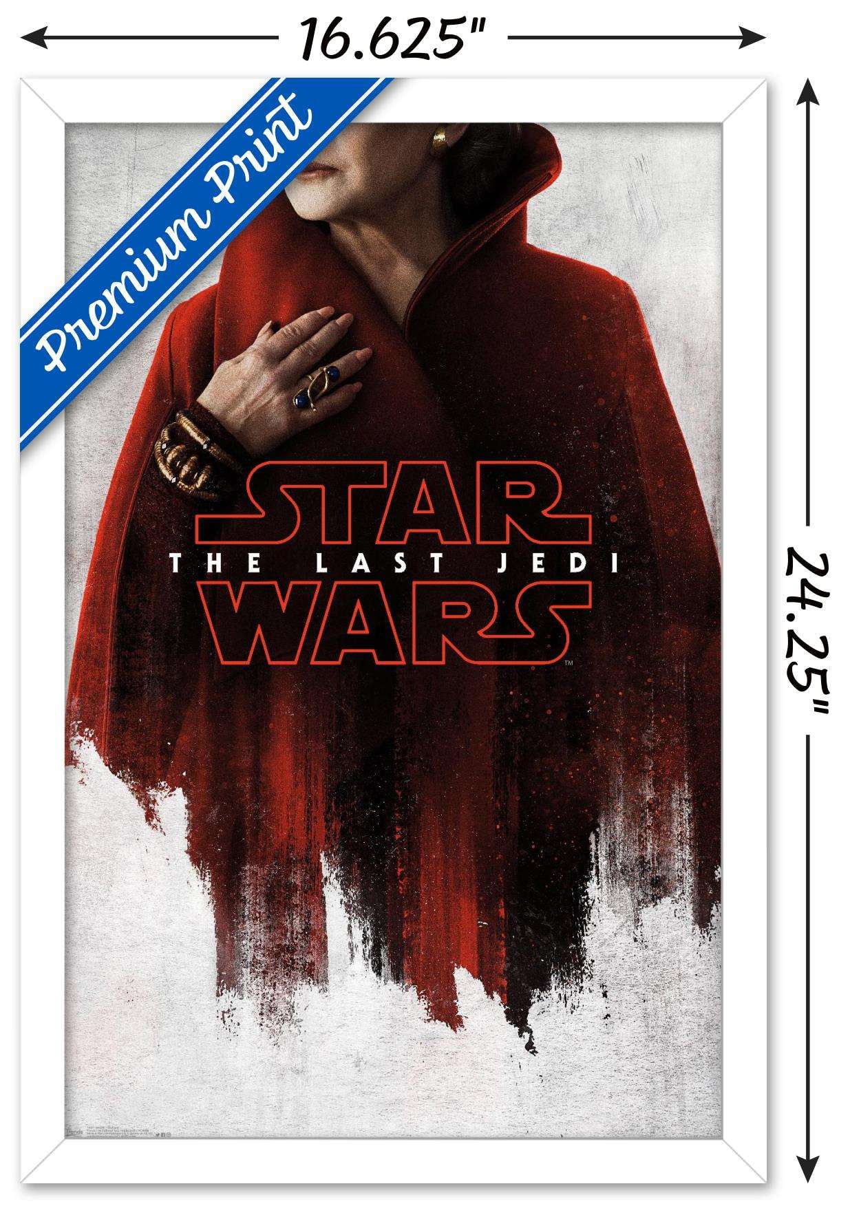 Star Wars: The Last Jedi - Red Leia Wall Poster, 14.725" x 22.375", Framed