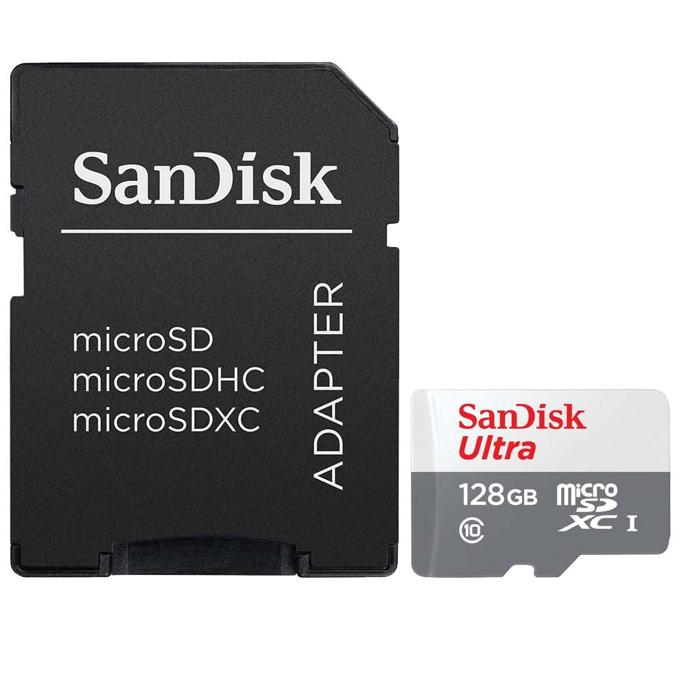 SanDisk Ultra UHS-I 128GB Micro SDXC Flash Memory Card with Adapter, 3 Count