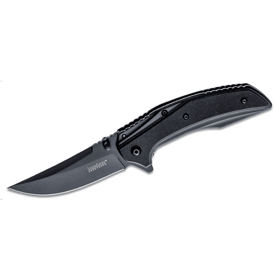 Kershaw Outright Assisted Open Frame Lock Trailing Point Blade EDC Folding Pocket Knife - Black