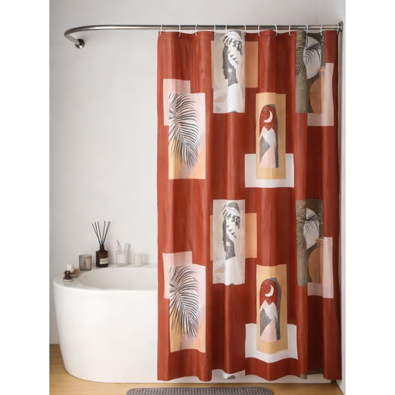 CHERAISA Shower Curtain with 12 Plastic Hooks,Waterproof PEVA Shower Liner for Bathroom 72"x72",Decora Curtains Machine Washable