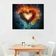 thumbnail image 2 of COMIO Print on canvas Textured Heart wall art Gold heart Bedroom decor Over the bed art Wedding gift Abstract print gift for her, 2 of 4