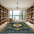 thumbnail image 2 of ODIKA 2'x3' Machine Washable Non-Slip Area Rug, Aztec Navy Blue High Traffic Rug, Blue, 1051400, 2 of 7