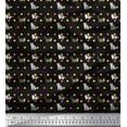 thumbnail image 1 of Soimoi Japan Crepe Satin Fabric Dot & Cat Animal Printed Fabric 1 Yard 42 Inch Wide, 1 of 1