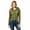 Army Green, variant on Women's Button Front Ribbed Knit Hooded Cardigan, Drawstring Long Sleeve Casual Lightweight Sweater for Women, Sizes S-2XL