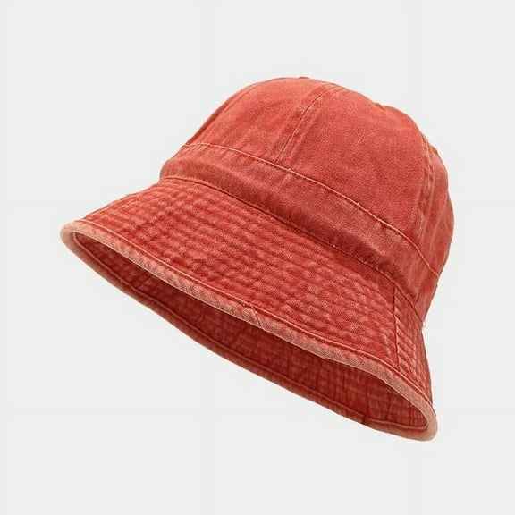 SikaFu Cotton Solid Color Bucket Hat Fisherman Hat Outdoor Travel Sun Cap For Men And Women 195
