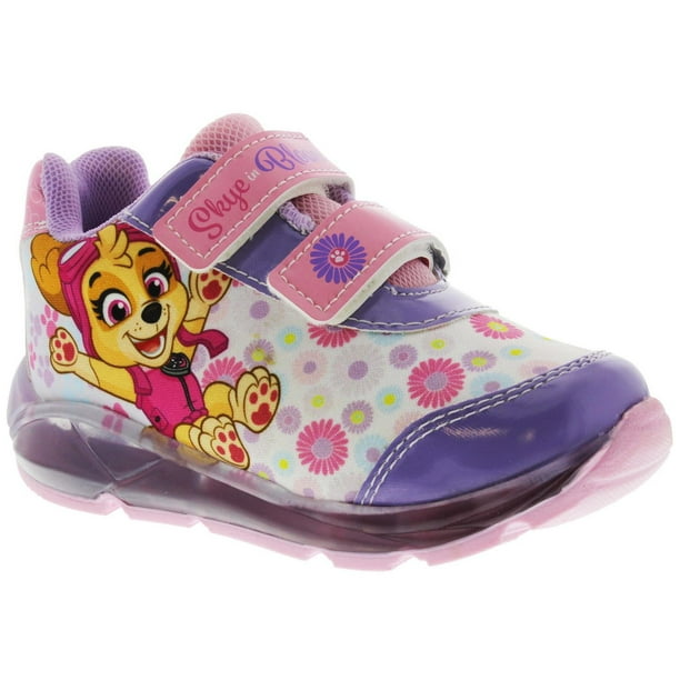 Tenis Niña Infantil Moda Casual Suela Cómoda Paw Patrol Tipo Piel Morado Flores Led 015A2J lila 19 TENIS CON IMAGINACION 015A2J