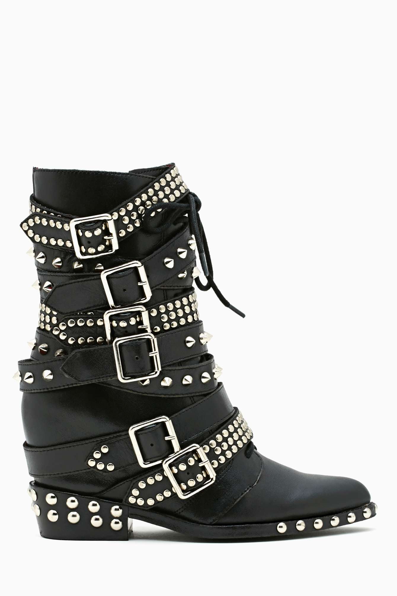 Jeffrey Campbell Draco Stud Hidden Wedge Pointed Embellished Moto Leather Boots (7)