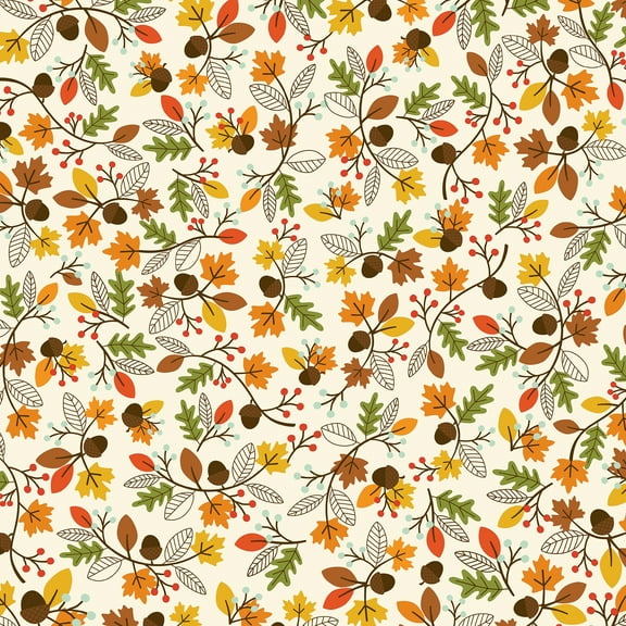 American Crafts Holiday/Event Single-Sided Cardstock 12"X12"-Leaves