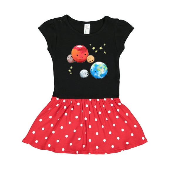 Inktastic Planetary Playdate Cute Earth, Mars, and Moons Gift Toddler Girl Dress