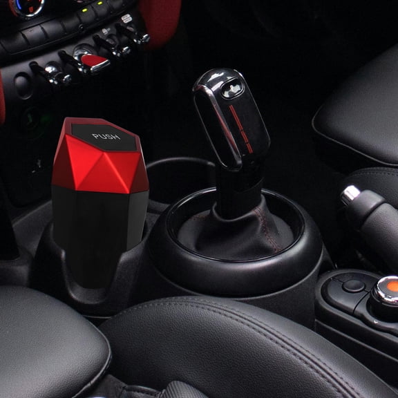 Toyandona Car Trash Can with Lid Red Portable Small Garbage Bin for Vehicle Cup Holder Use