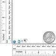 thumbnail image 2 of Gem Stone King Platinum Stud Earrings for Women Men 2.00 Ct Round 6mm Swiss Blue Topaz, 2 of 6