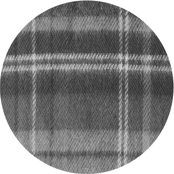 Ahgly Company Indoor Round Patterned Black Cow Black Area Rugs, 3' Round