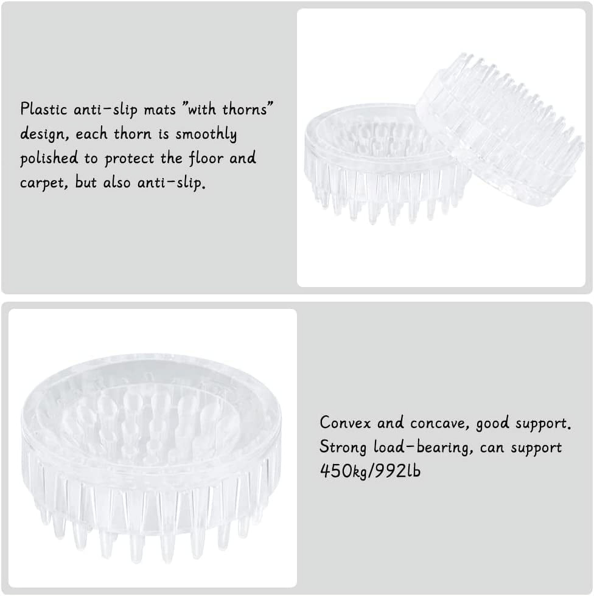 12Pcs Carpet Protector Spiked Caster Cups Plastic Carpet Protectors for Desk Chair Sofa Round Spiked Caster Cups for Furniture Legs Clear Walmart