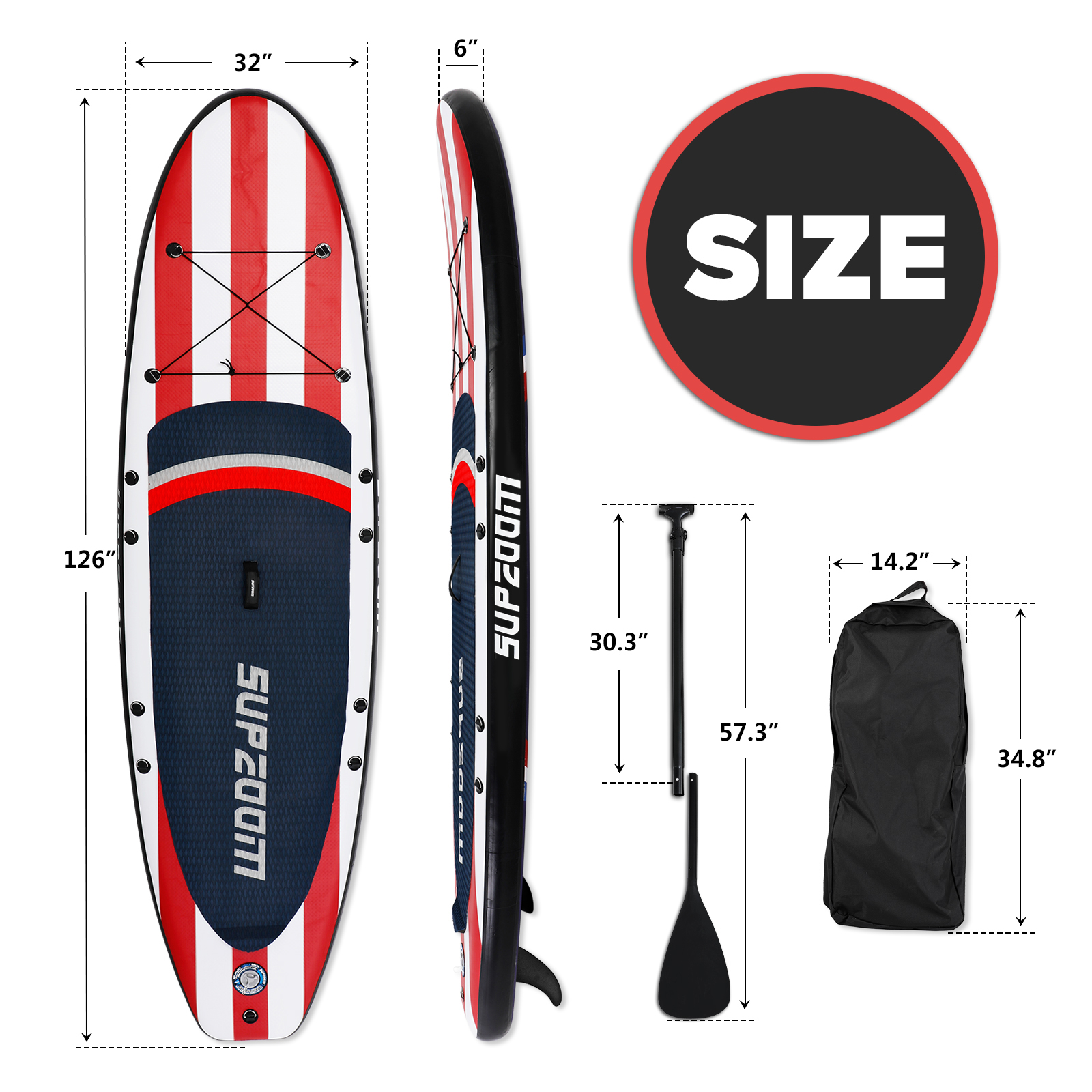 SUPZOOM Inflatable 10'6×32"×6" SUP for All Skill Levels Everything